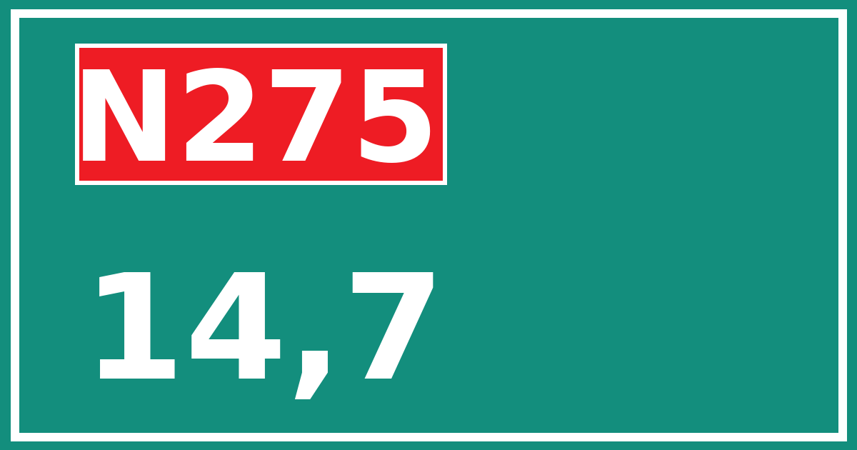 Hectometerbord N275 14,7