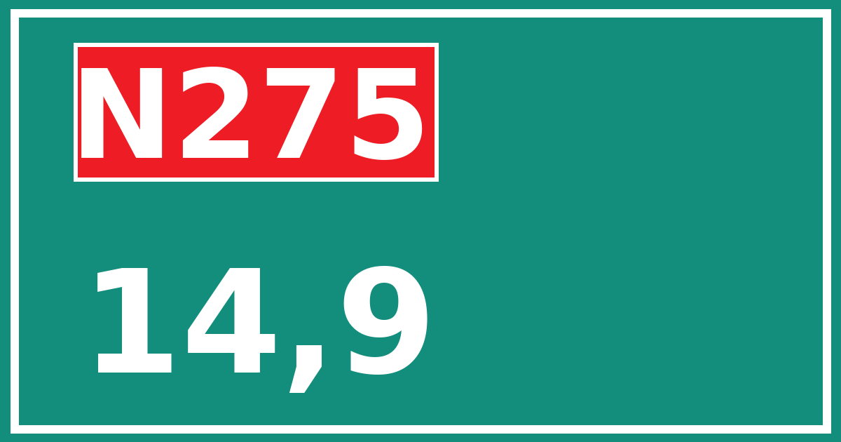 Hectometerbord N275 14,9