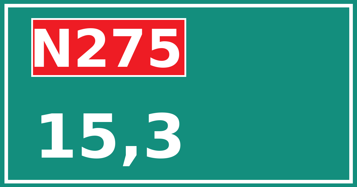Hectometerbord N275 15,3