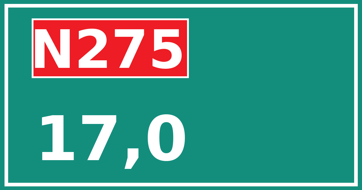 Hectometerbord N275 17,0