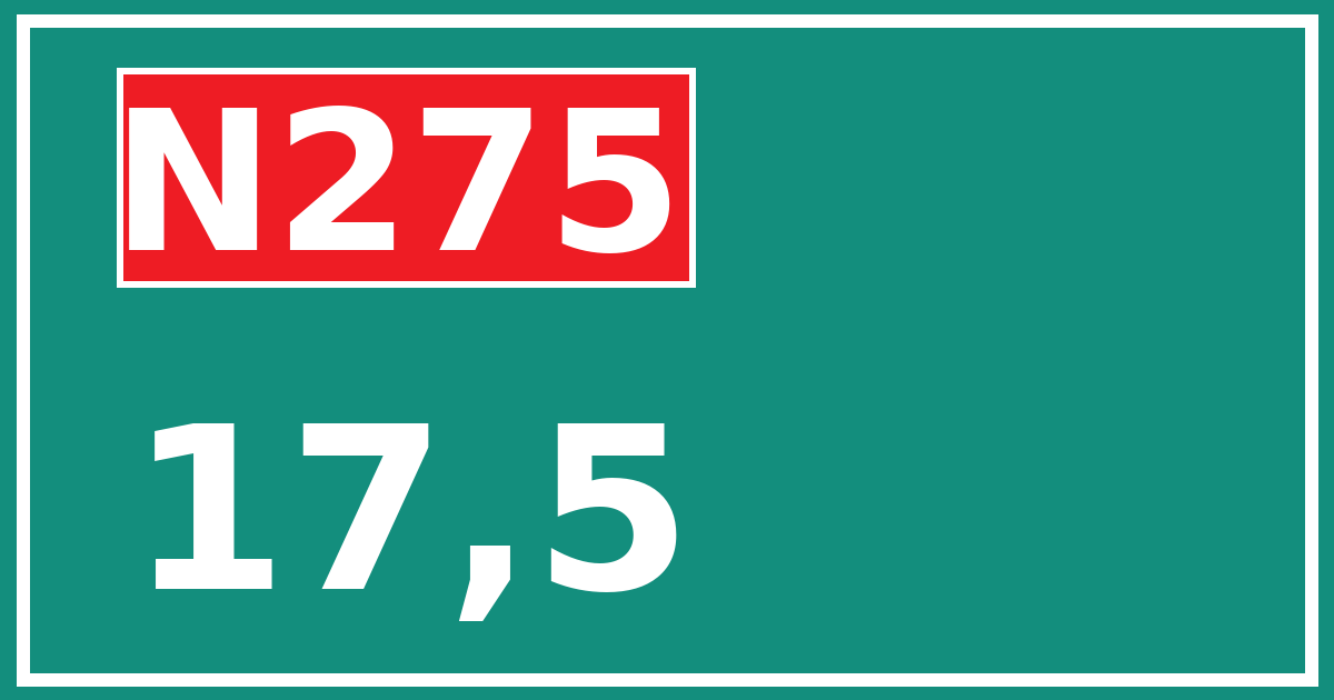Hectometerbord N275 17,5