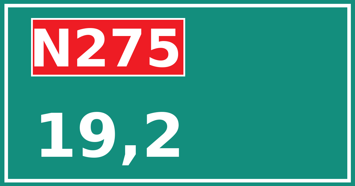 Hectometerbord N275 19,2