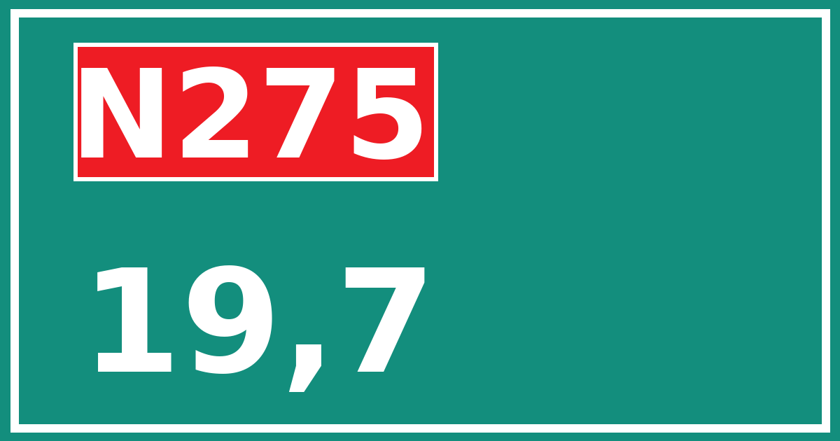 Hectometerbord N275 19,7