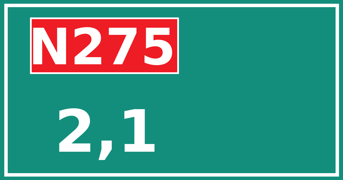 Hectometerbord N275 2,1