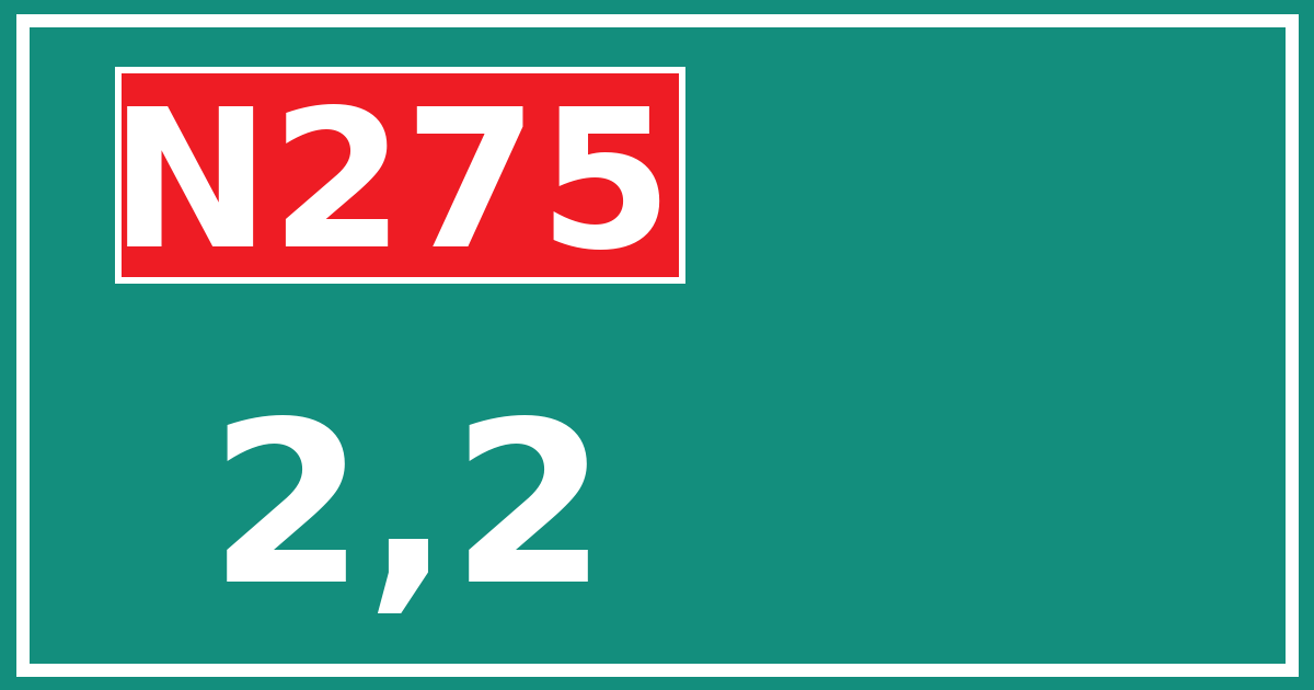 Hectometerbord N275 2,2