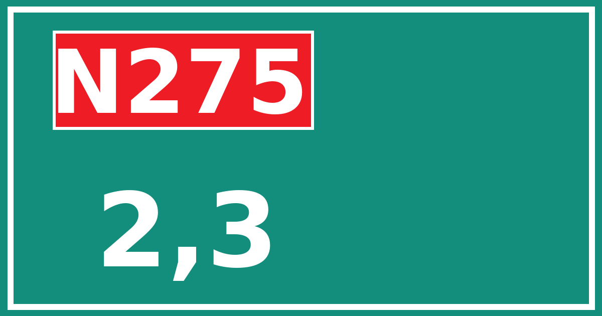 Hectometerbord N275 2,3