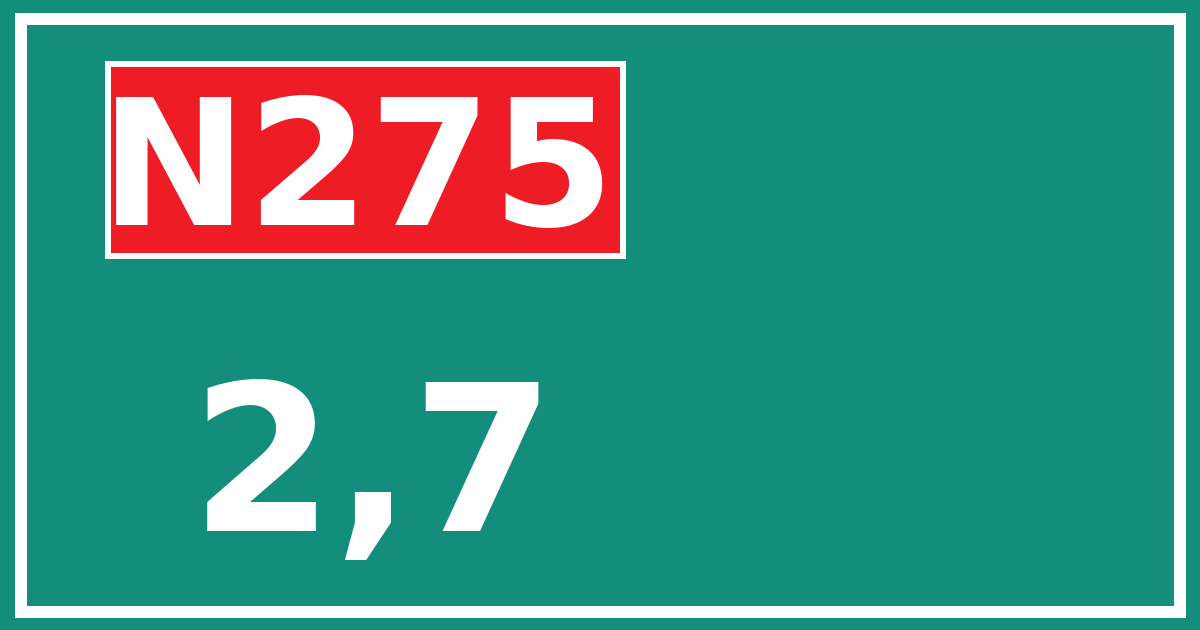 Hectometerbord N275 2,7