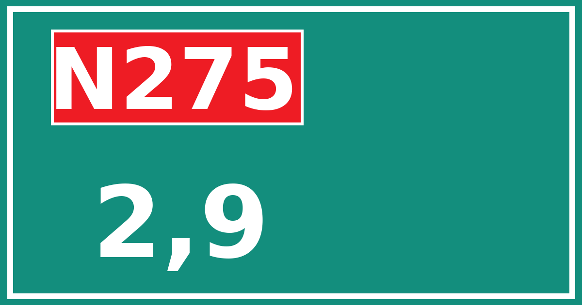 Hectometerbord N275 2,9