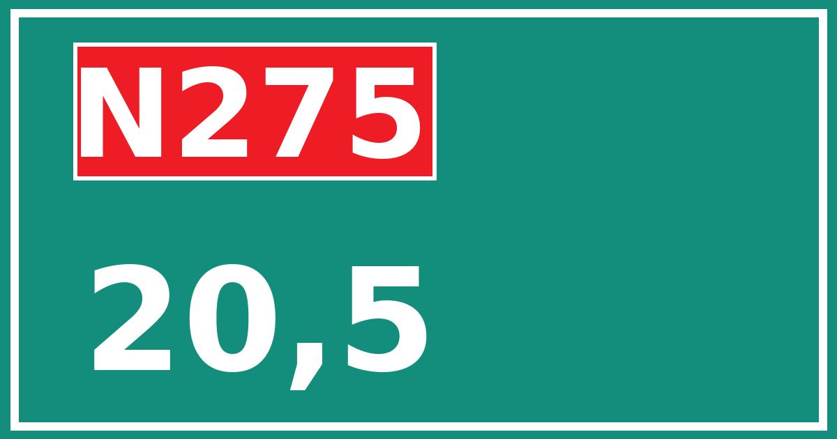 Hectometerbord N275 20,5