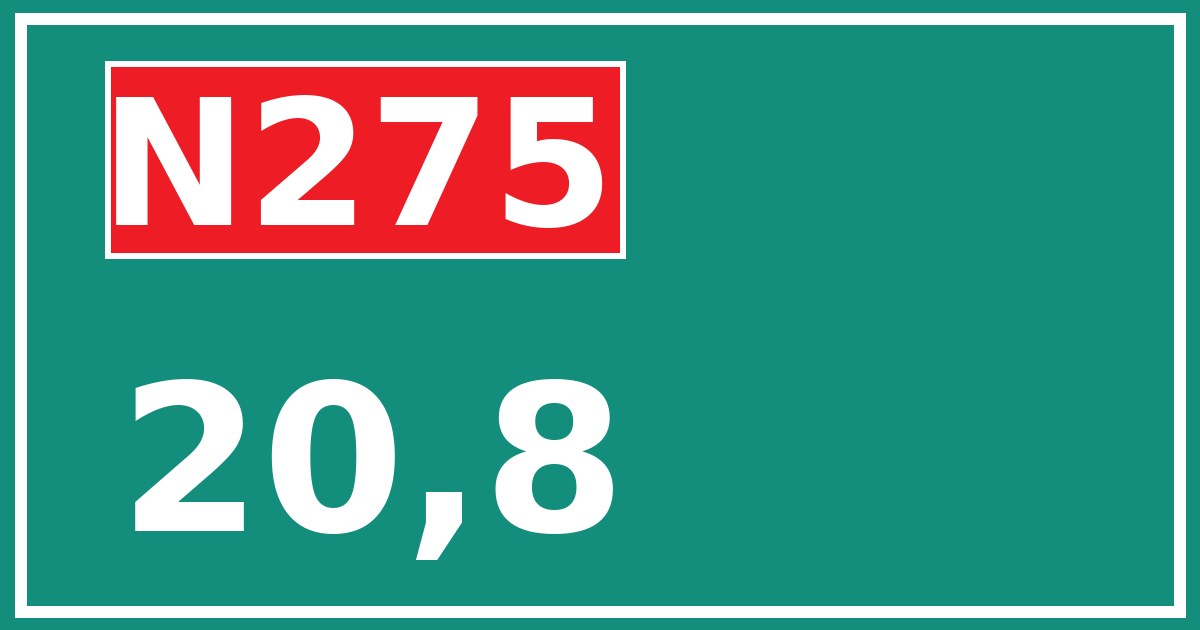 Hectometerbord N275 20,8