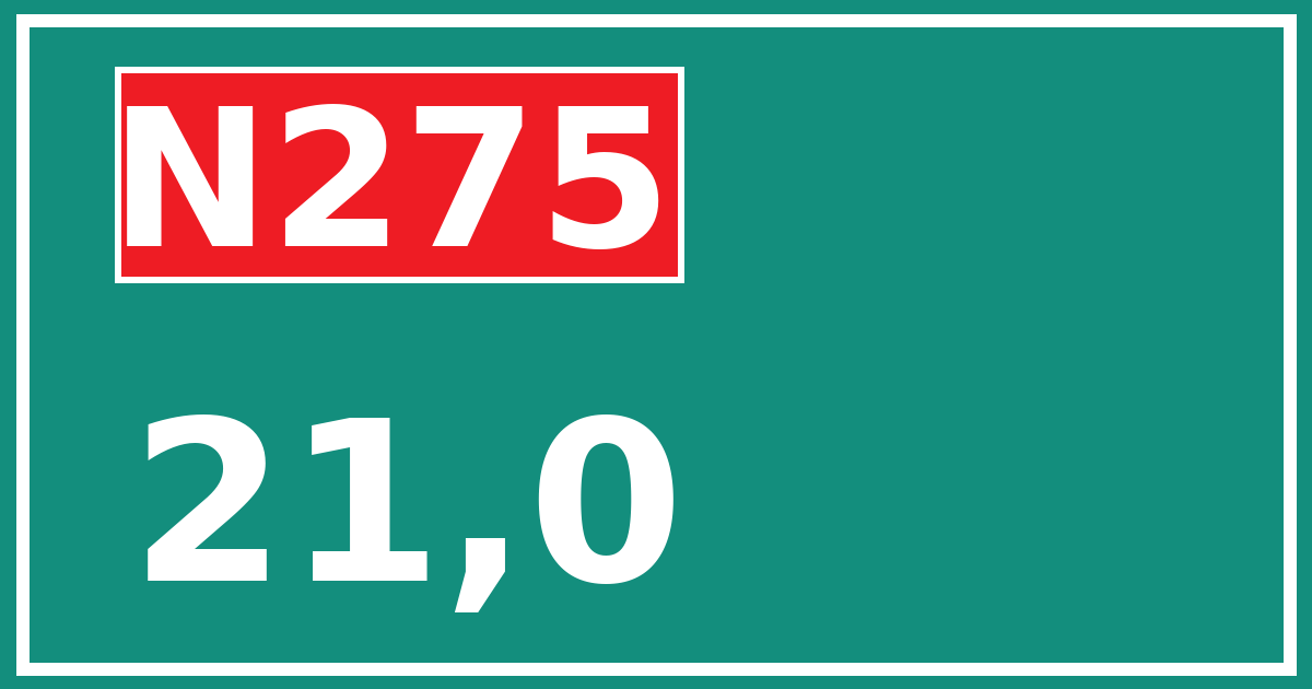 Hectometerbord N275 21,0