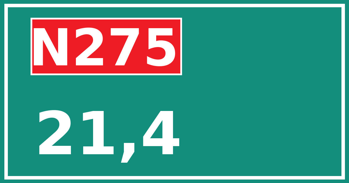 Hectometerbord N275 21,4