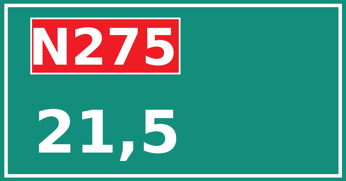 Hectometerbord N275 21,5