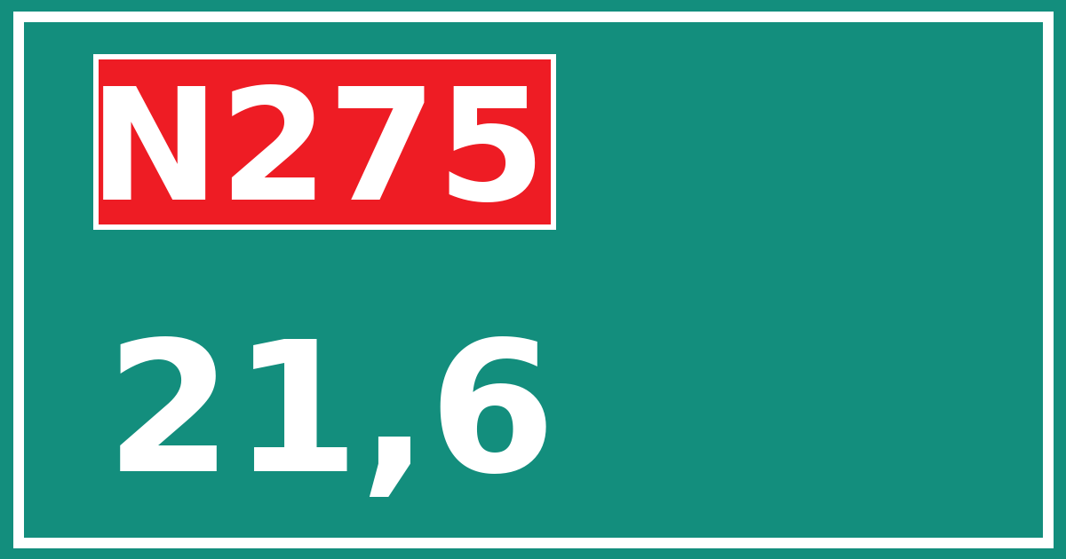Hectometerbord N275 21,6