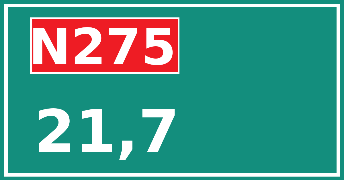 Hectometerbord N275 21,7