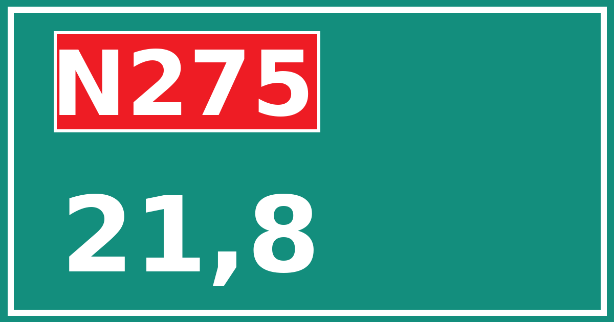 Hectometerbord N275 21,8