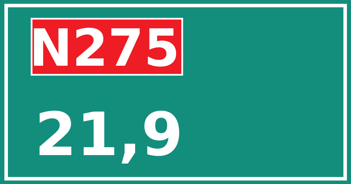 Hectometerbord N275 21,9