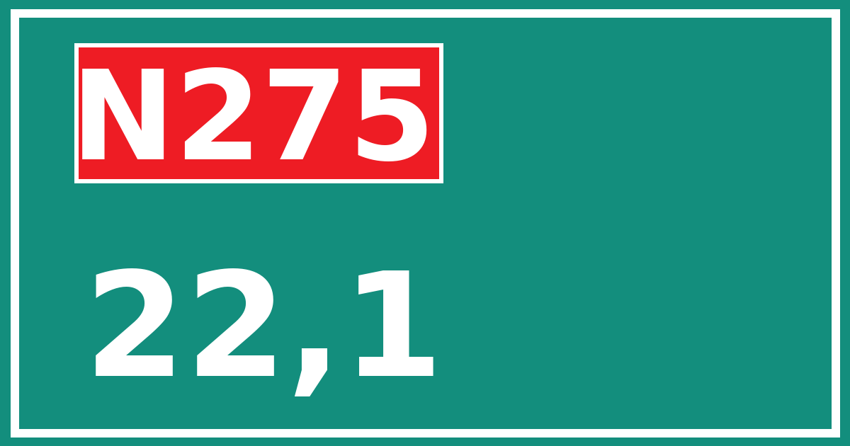 Hectometerbord N275 22,1