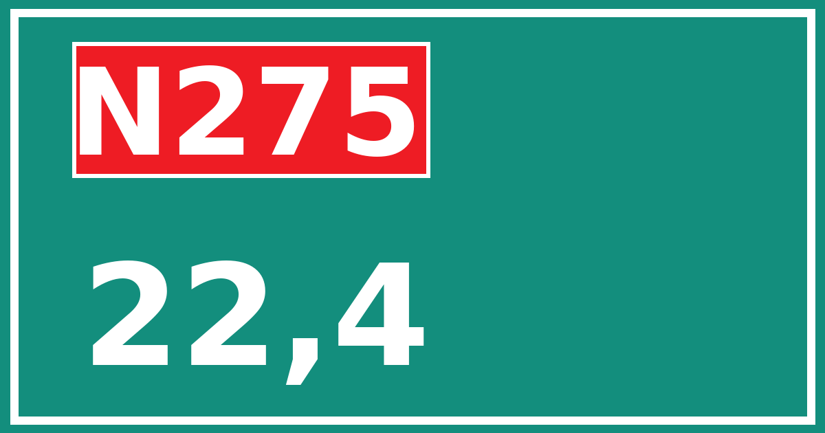 Hectometerbord N275 22,4