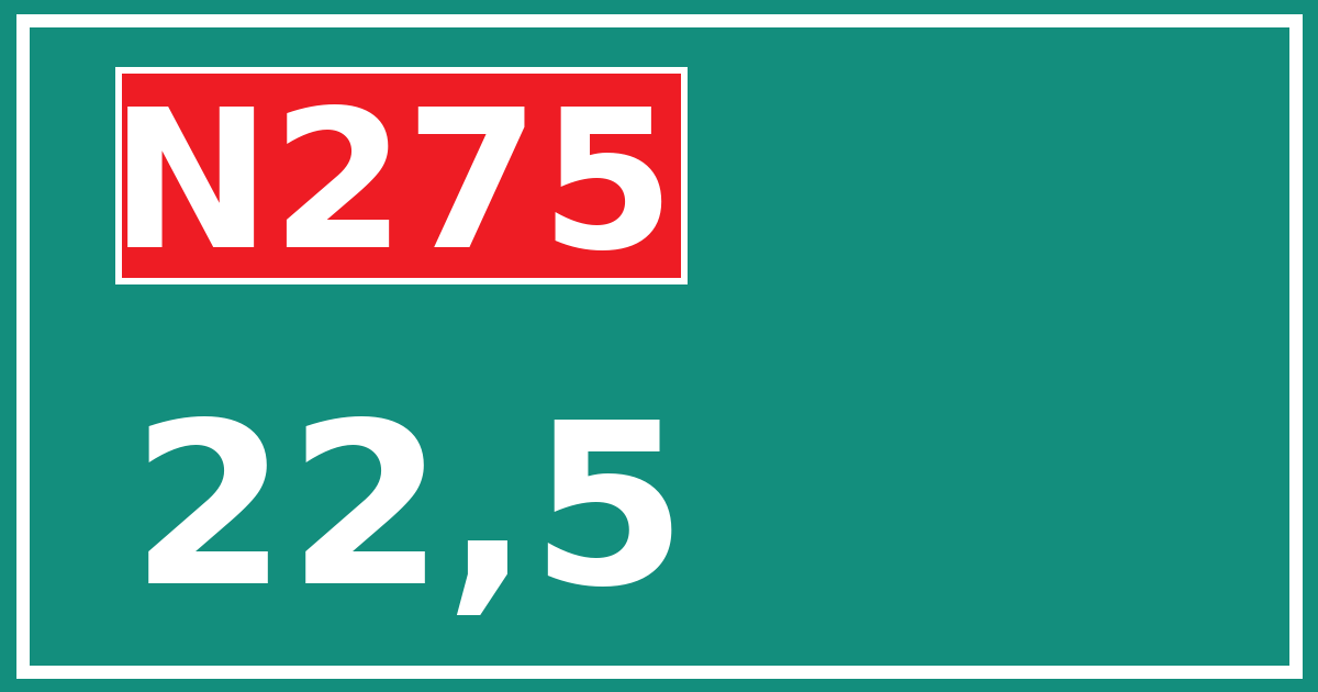 Hectometerbord N275 22,5