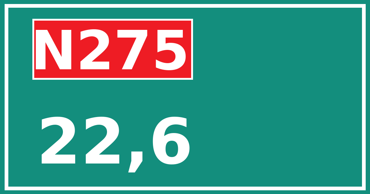 Hectometerbord N275 22,6