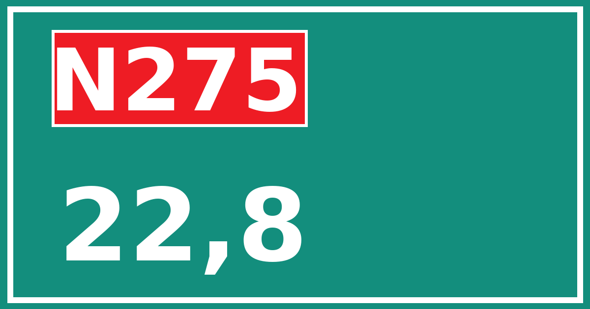 Hectometerbord N275 22,8