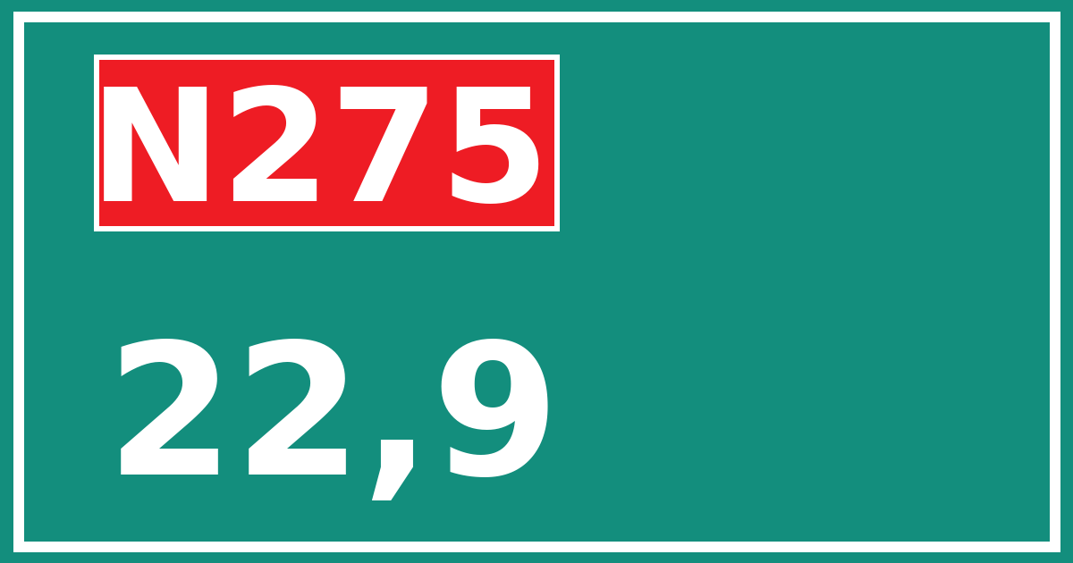 Hectometerbord N275 22,9