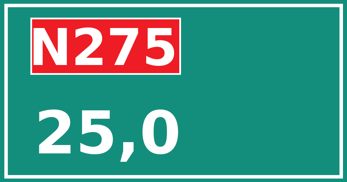 Hectometerbord N275 25,0