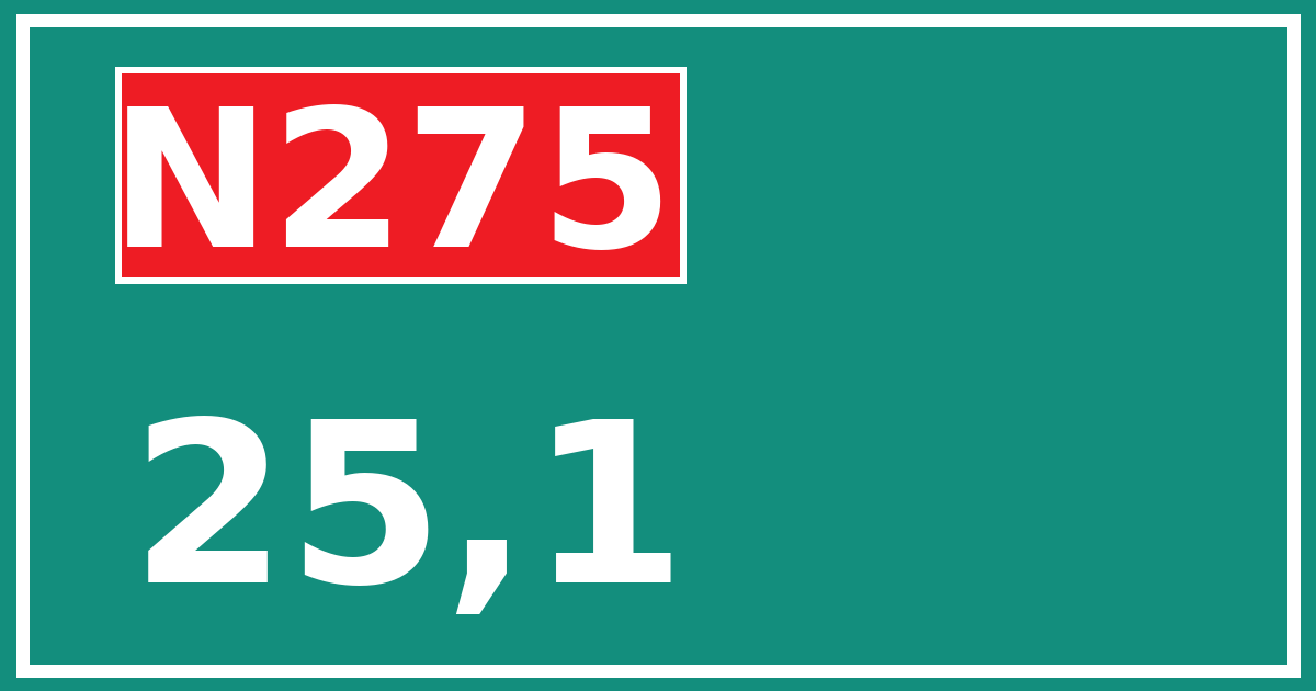 Hectometerbord N275 25,1