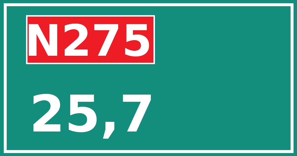 Hectometerbord N275 25,7