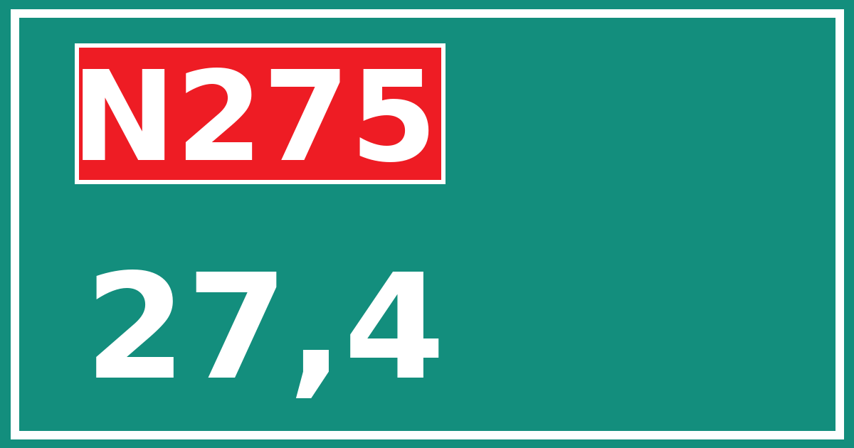 Hectometerbord N275 27,4
