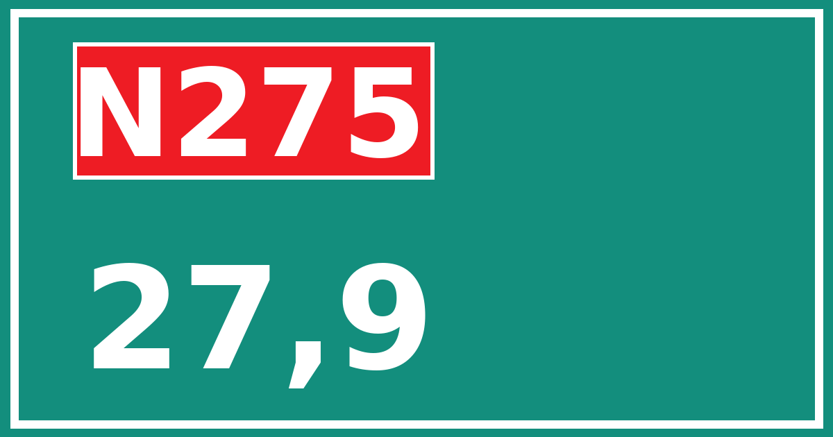 Hectometerbord N275 27,9