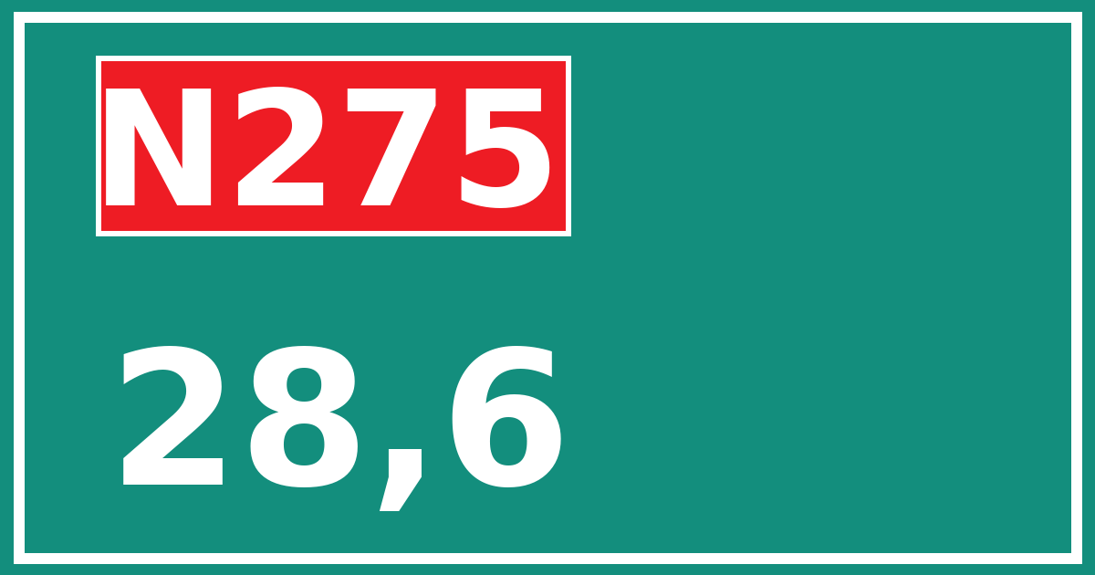 Hectometerbord N275 28,6