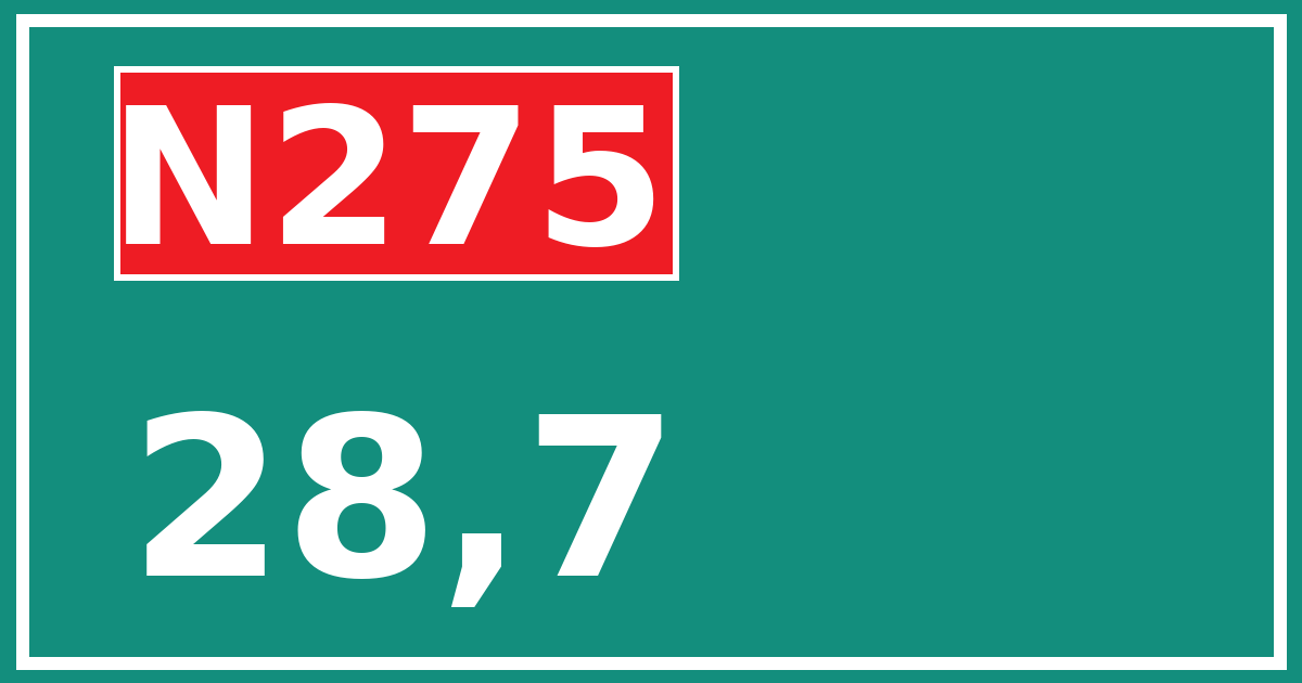 Hectometerbord N275 28,7