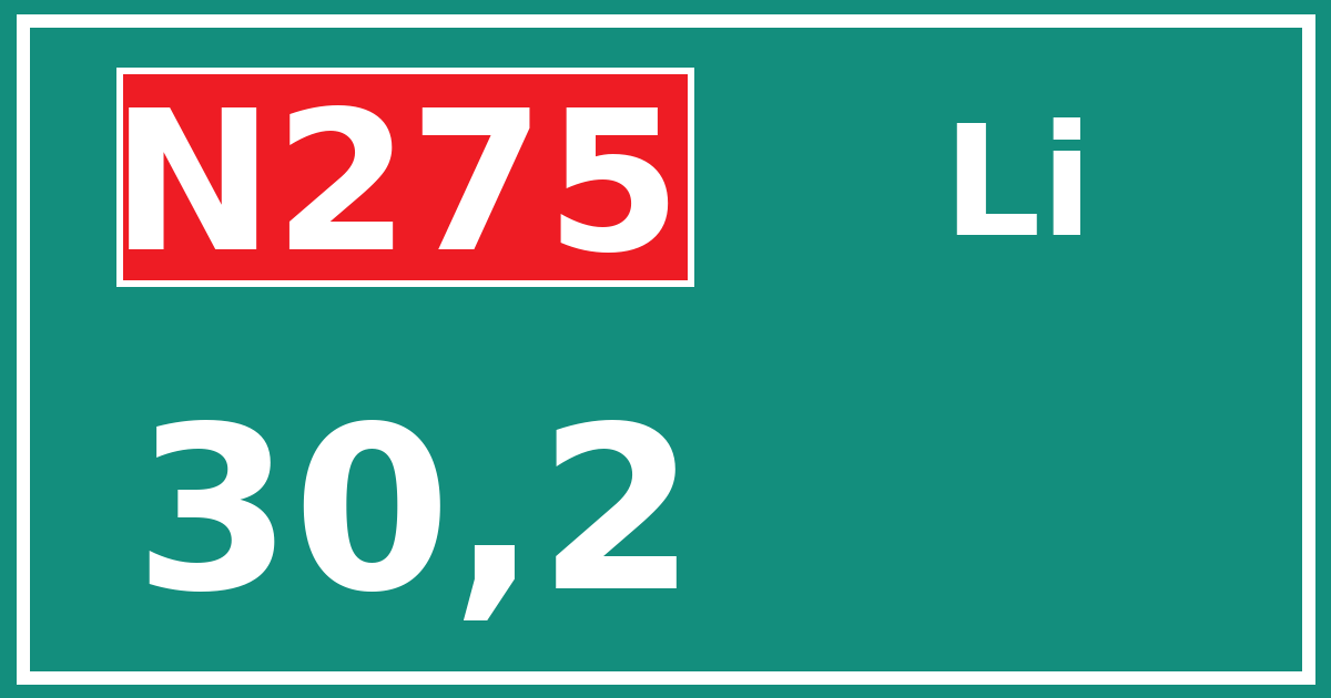 Hectometerbord N275 30,2 zijde Li