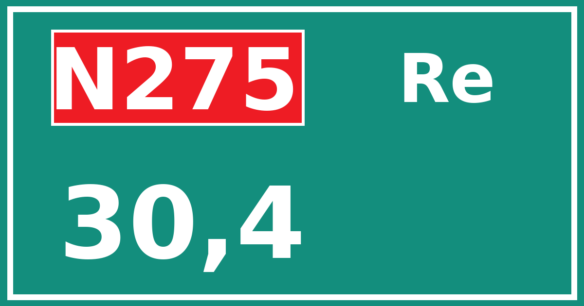 Hectometerbord N275 30,4 zijde Re