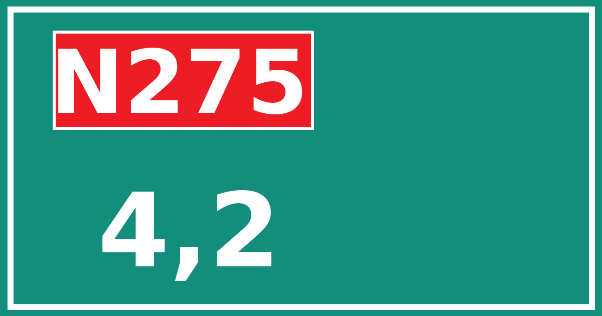 Hectometerbord N275 4,2