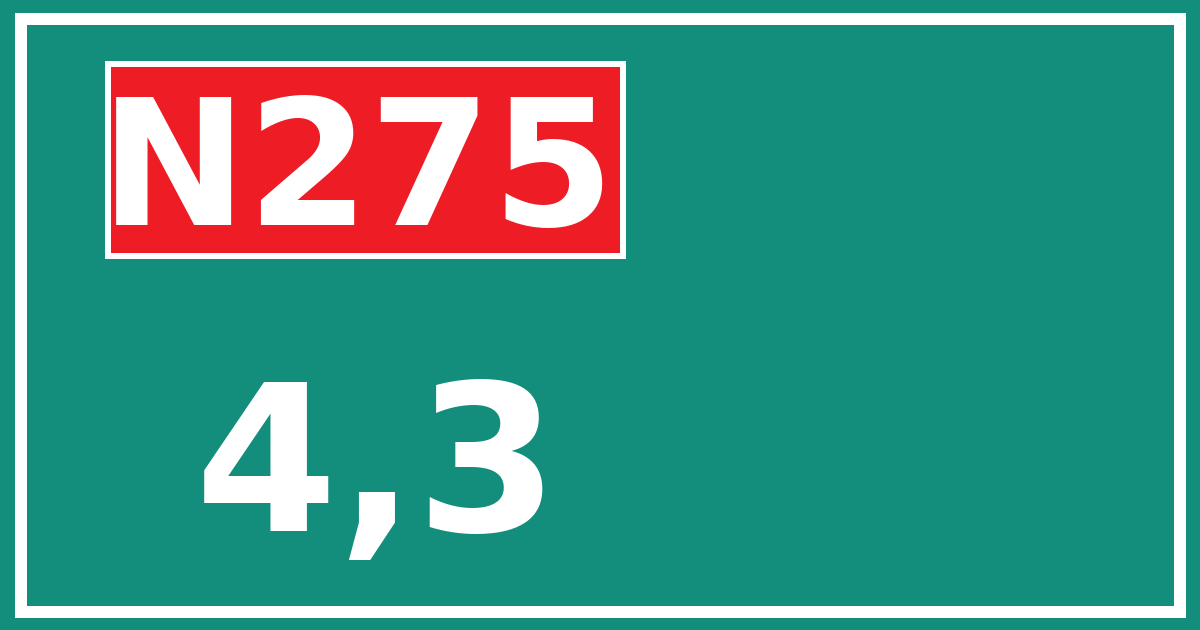 Hectometerbord N275 4,3