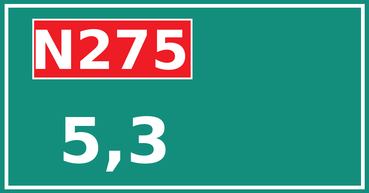 Hectometerbord N275 5,3