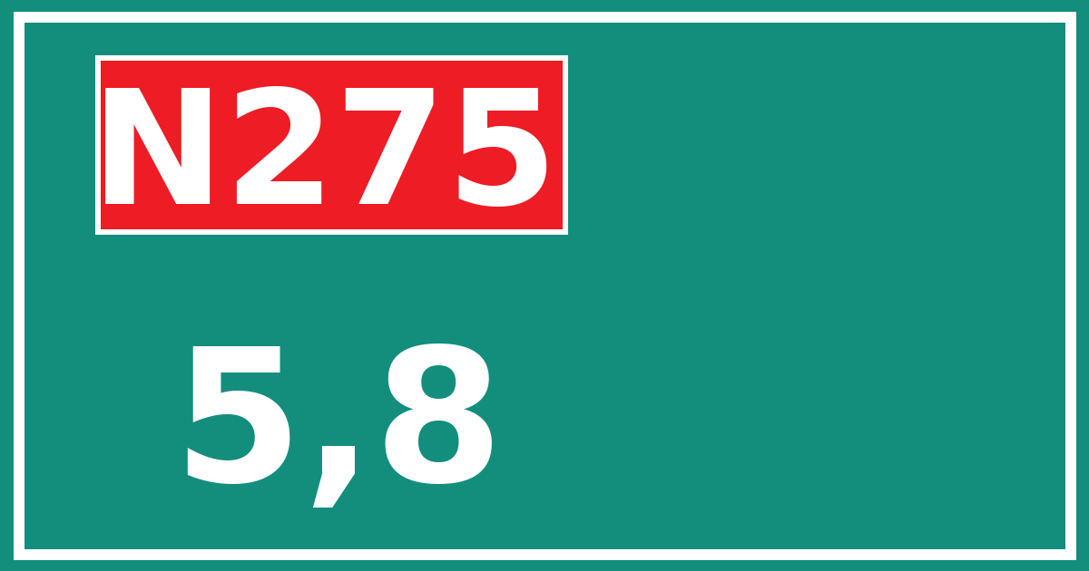 Hectometerbord N275 5,8