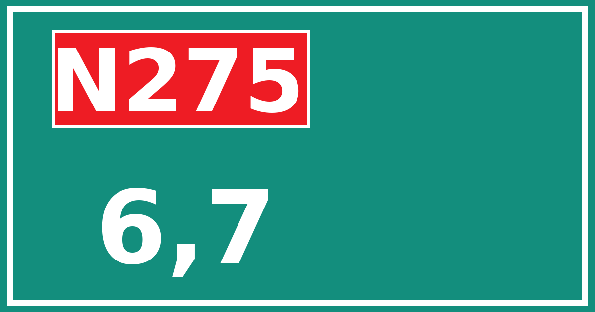 Hectometerbord N275 6,7