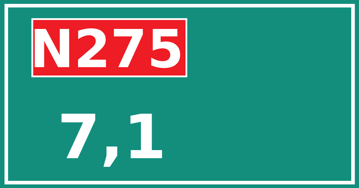 Hectometerbord N275 7,1