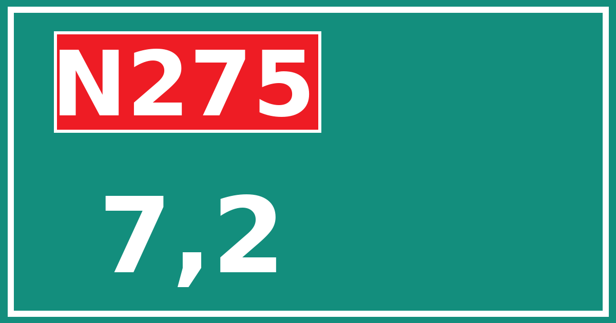 Hectometerbord N275 7,2