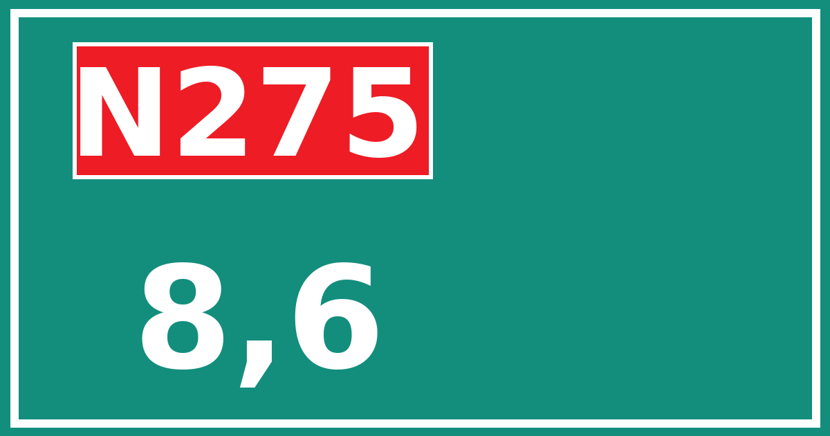 Hectometerbord N275 8,6