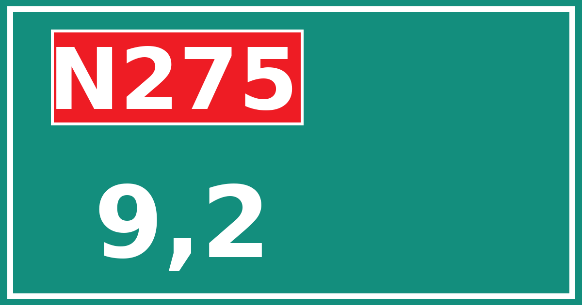 Hectometerbord N275 9,2