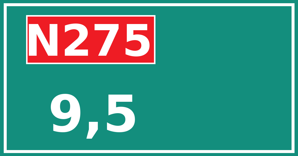 Hectometerbord N275 9,5