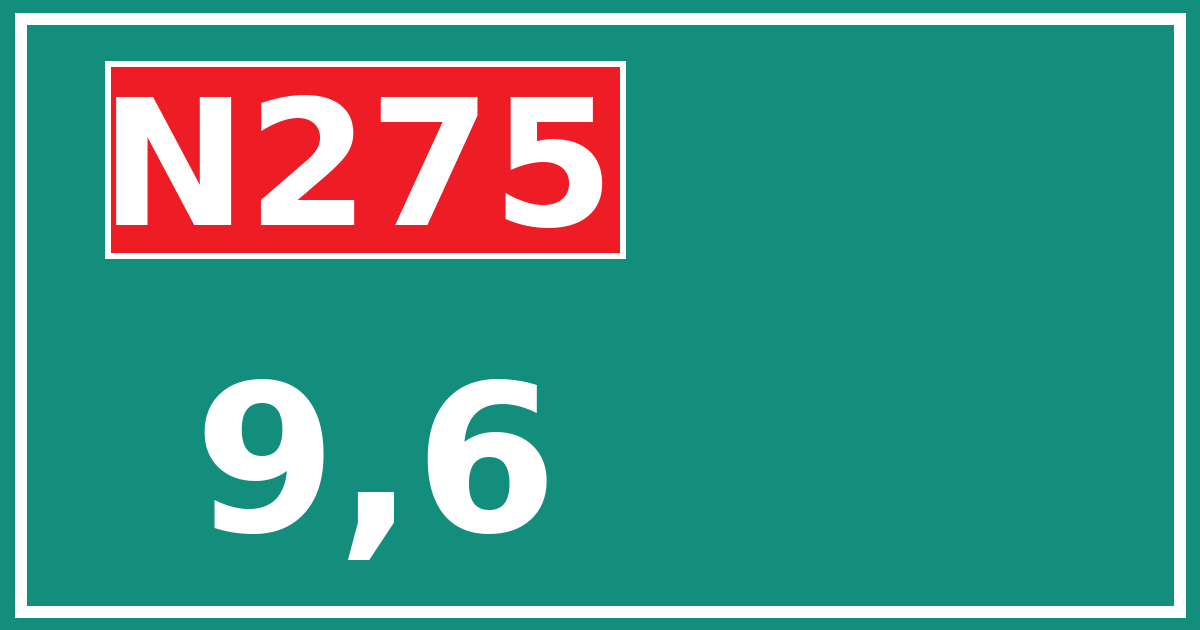 Hectometerbord N275 9,6