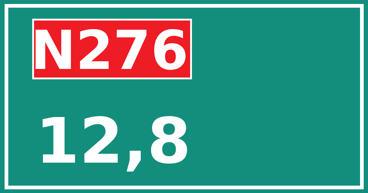 Hectometerbord N276 12,8
