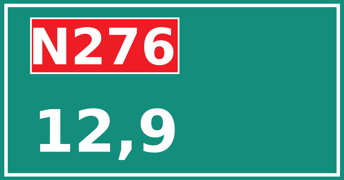 Hectometerbord N276 12,9