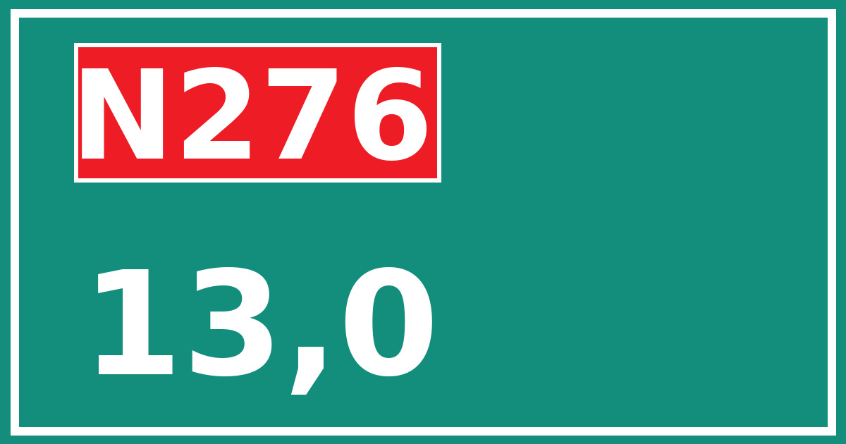 Hectometerbord N276 13,0